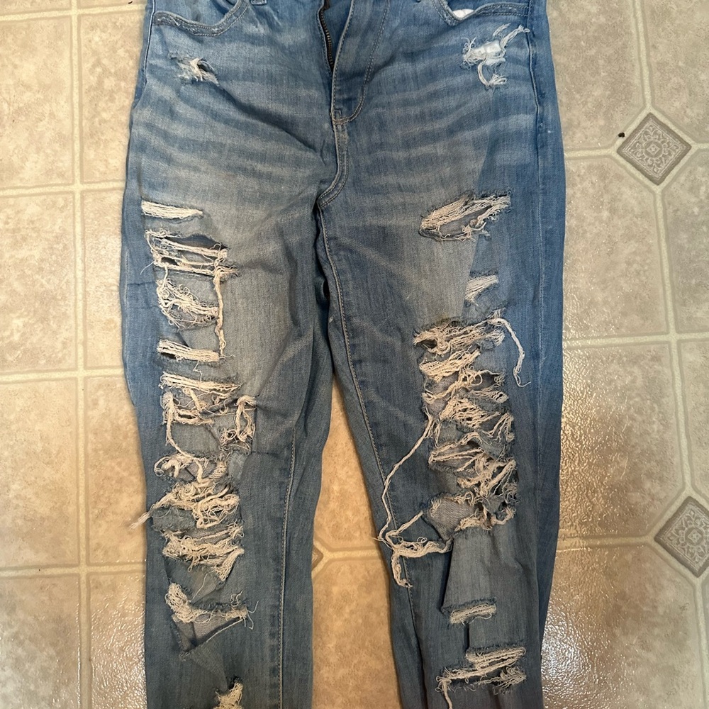 American Eagle Outfitters Blue Boyfriend Jeans Vintage Distressed - Picture 1 of 2